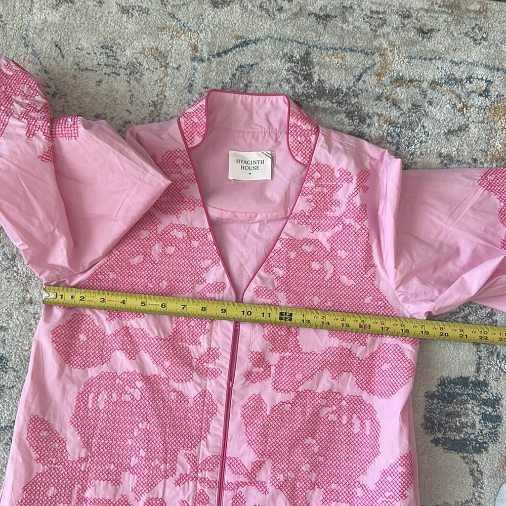 Tuckernuck Pink Resort Midi Dress with Bishop Sleeves and V-Neck - Picture 9 of 11